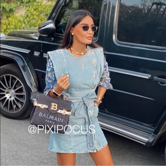 NWT ZARA Combination Denim Belted Mini Dress - Picture 11 of 11